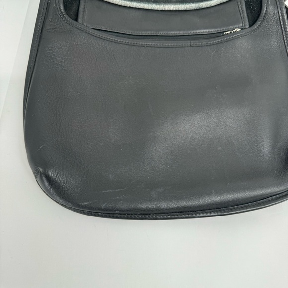 VINTAGE COACH BLACK HIPPIE FLAP SHOULDER BAG Handcrafted - #9134 - Picture 11 of 12